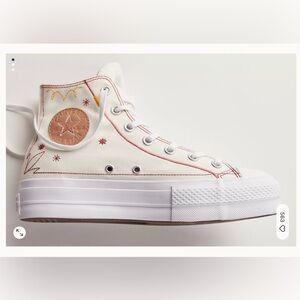 Converse Women's White High-Top Platform Western Sneaker, NWT!